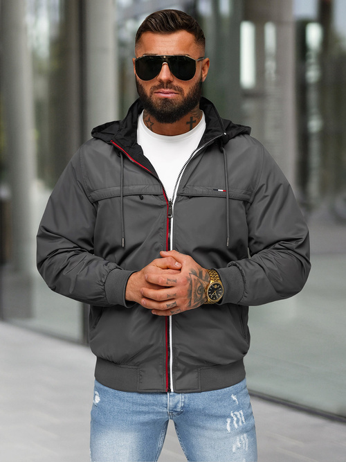 Moška obojestranska jakna siva OZONEE JS/16M9207/92