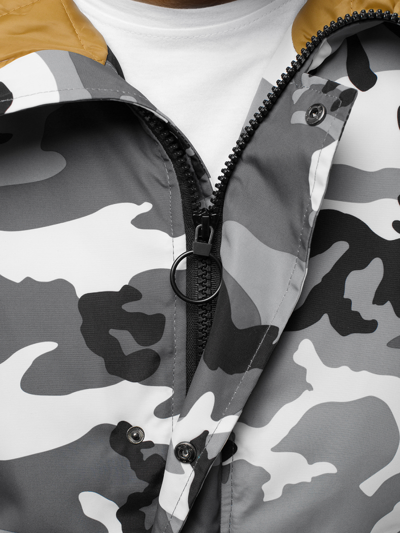 Moška zimska jakna maskirno-siva OZONEE JS/2019005