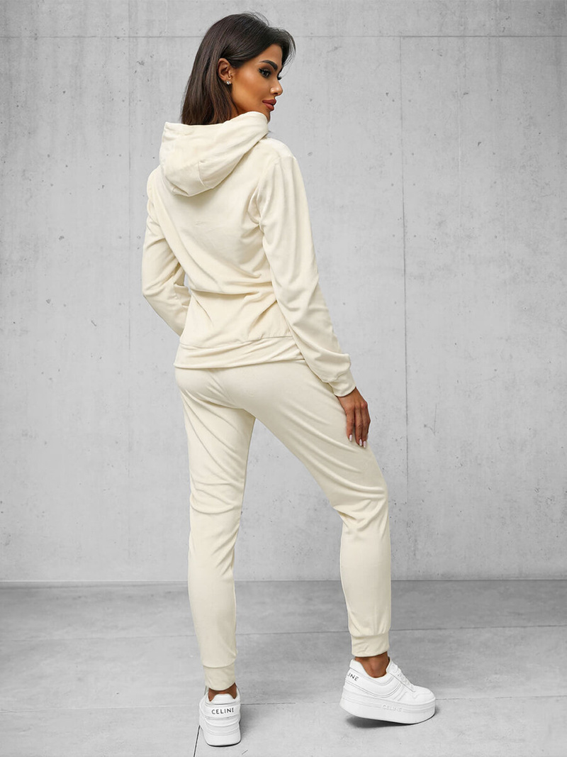 Ženski trenirka iz velurja ecru OZONEE O/8C1175/155Z