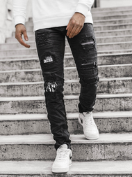 Moške kavbojke jogger črne OZONEE V/19401