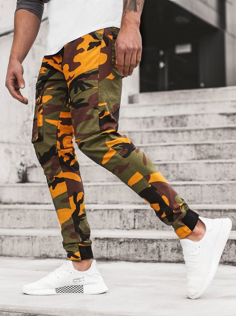 Moške hlače jogger rumene-kaki OZONEE A/1003