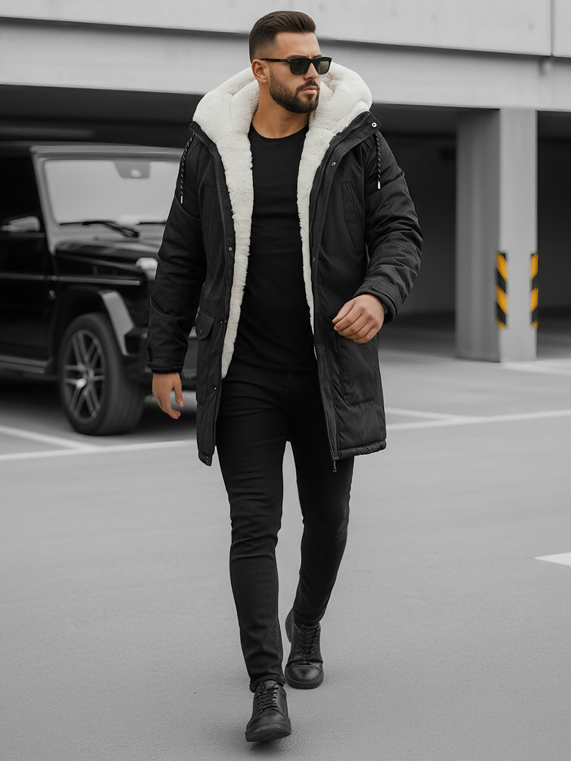 Moška zimska jakna črna OZONEE JS/5M120/392Z