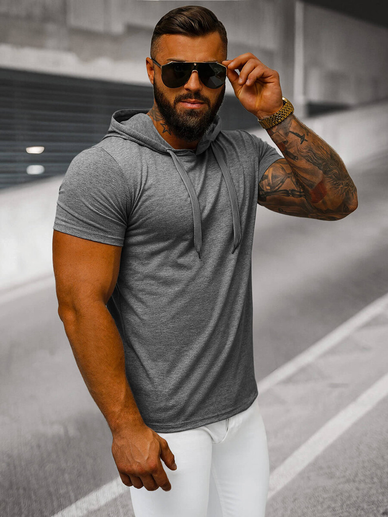 Moška navadna majica grafitna OZONEE JS/8T89/5