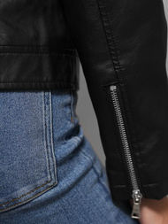 Ženska usnjena jakna črna OZONEE JS/11Z8060