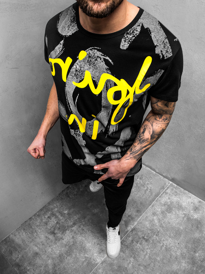 Moška majica črna OZONEE JS/KS1985Z