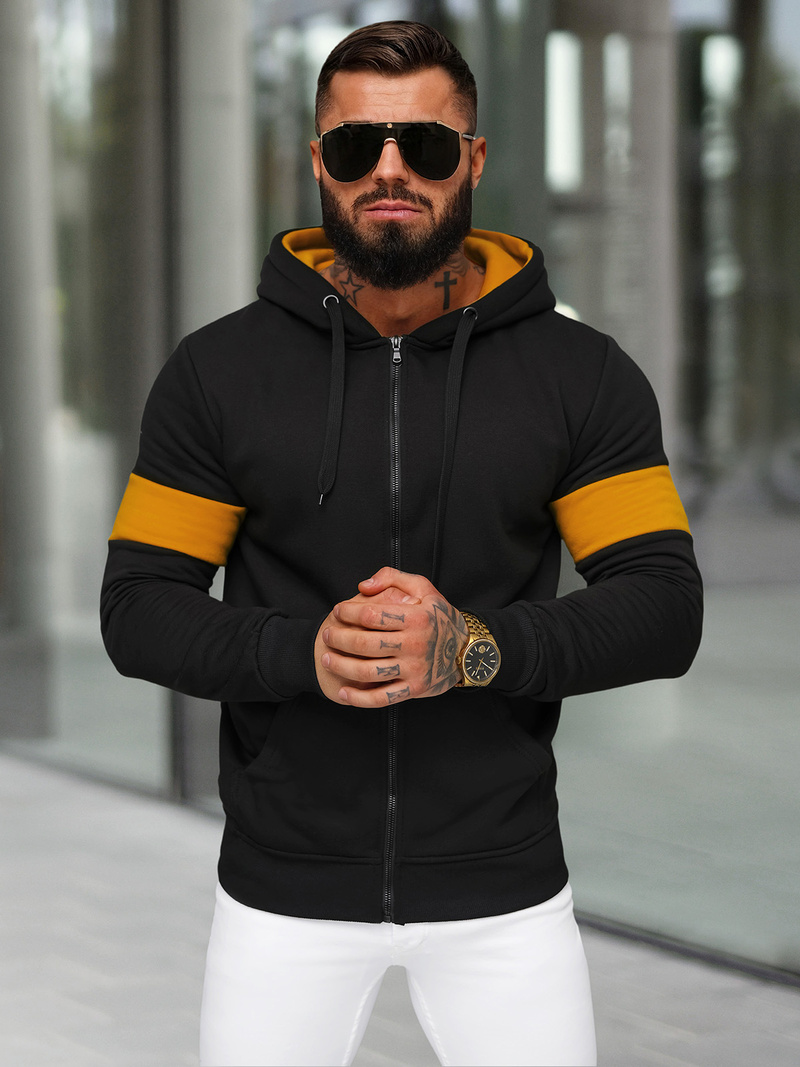 Moška jopa s kapuco črna OZONEE JS/8B1329/3