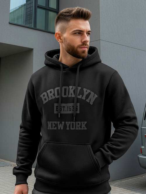 Moška jopa s kapuco črna OZONEE JS/8B1969/3