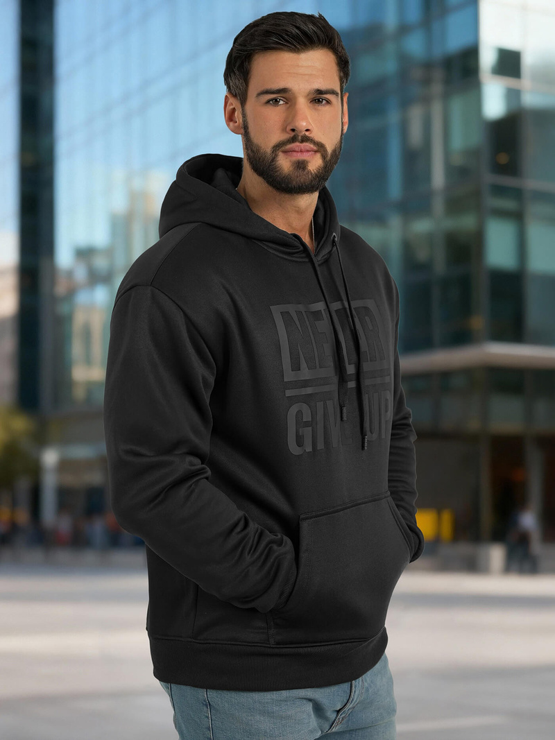 Moška jopa s kapuco črna OZONEE JS/8B1983/3