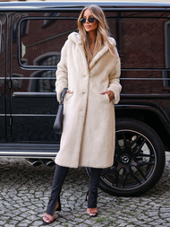 Ženska krznena zimska jakna bež OZONEE JS/11Z8250