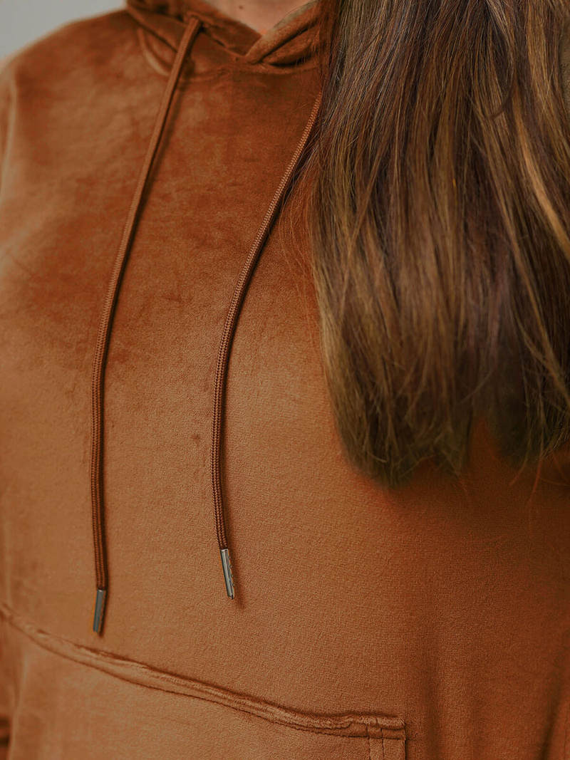 Ženski trenirka iz velurja rjavi OZONEE O/8C1175/33Z