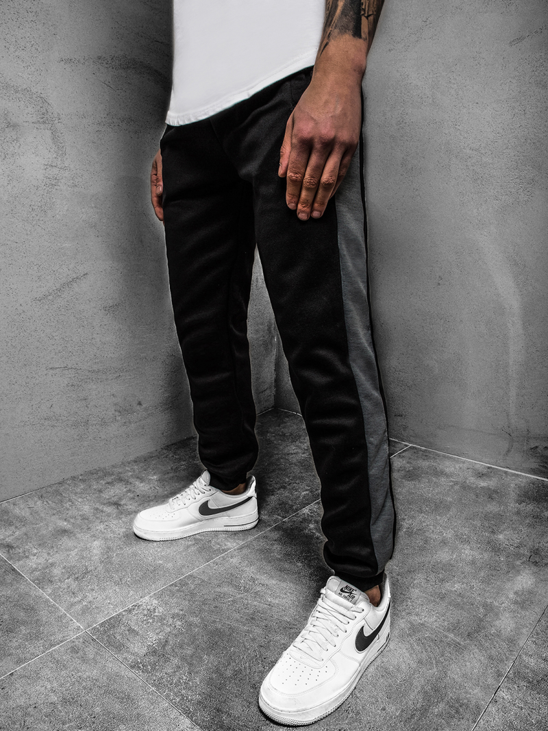 Moške športne hlače črno-grafitne OZONEE JS/JZ11003Z