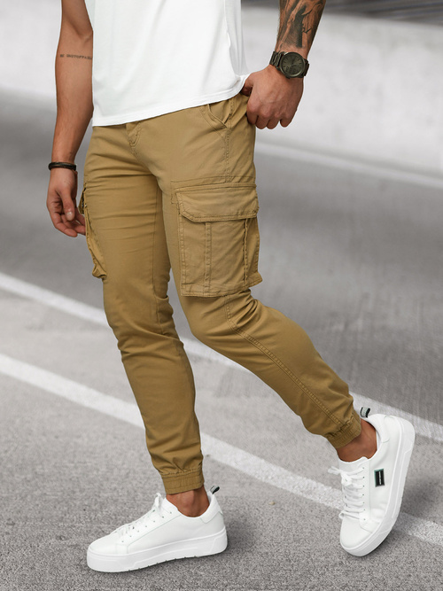 Moške Hlače Chino Jogger Bež OZONEE NB/MP0202KZ