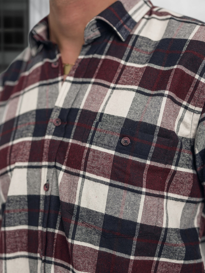 Elegantna moška srajca bordo OZONEE V/V174Z