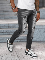 Moške Kavbojke Črne OZONEE NB/MP0152N