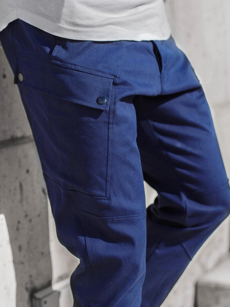 Moške hlače chino jogger mornarsko modre OZONEE O/11103