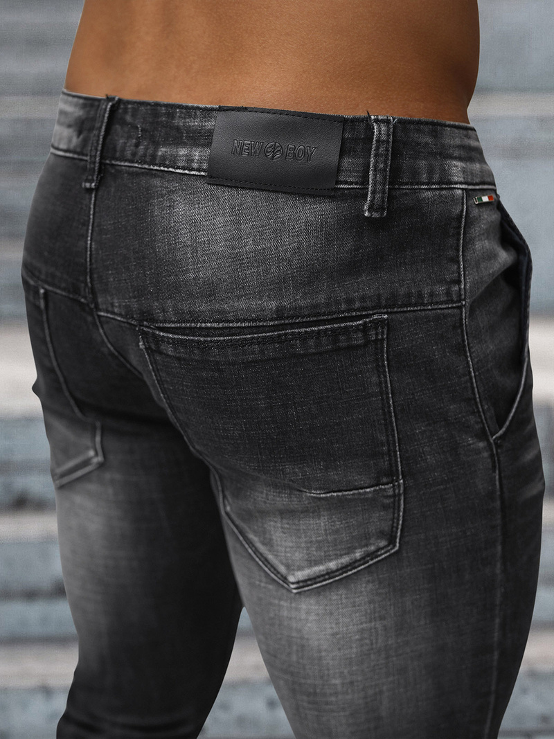 Moške Kavbojke Črne OZONEE NB/MP0091N