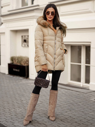 Ženska zimska jakna bež OZONEE JS/5M3257/62