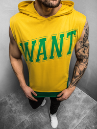 Moška majica s kapuco rumena OZONEE B/60042Z