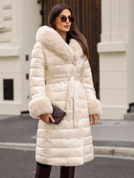 Ženski plašč bež OZONEE JS/5M3160/254/BZ