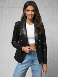 Ženska usnjena jakna črna OZONEE JS/11Z8120