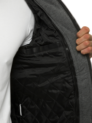 Moška usnjena jakna črna OZONEE JB/JP1148