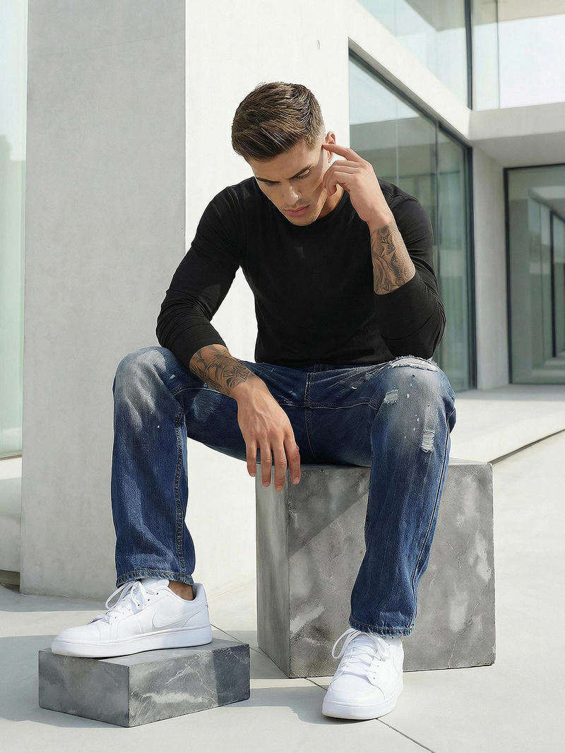 Moške Kavbojke modre OZONEE O/KK2885Z