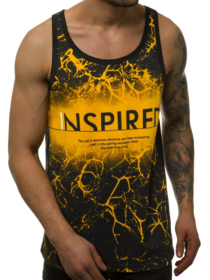 Moška majica brez rokavov rumena OZONEE JS/SS11050