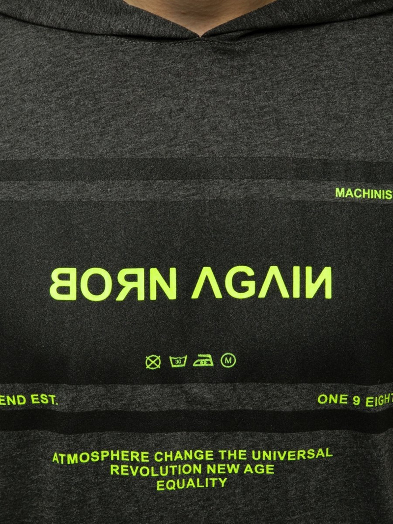 Moška majica brez rokavov grafitna OZONEE MACH/M1152