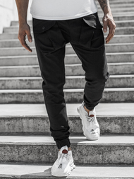 Moške hlače chino jogger črne OZONEE G/11144