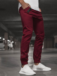 Moške hlače chino jogger bordo OZONEE A/0952