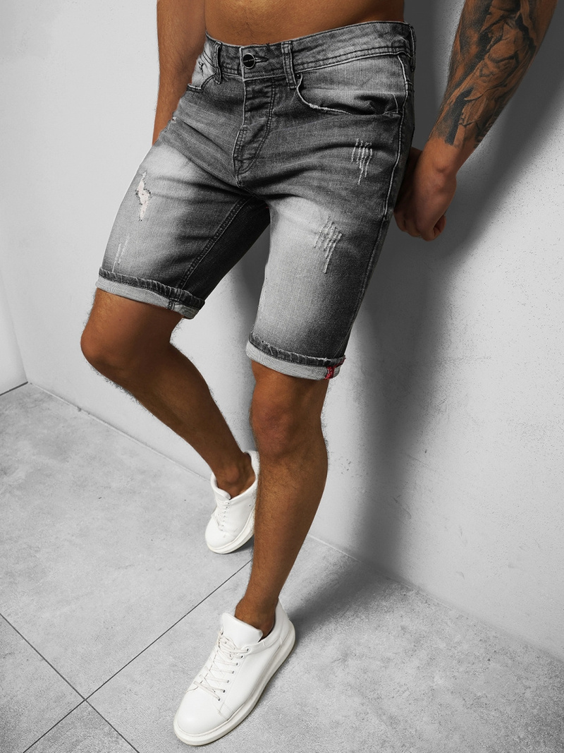 Moške Kratke Jeans Hlače Črne OZONEE NB/MP0044N