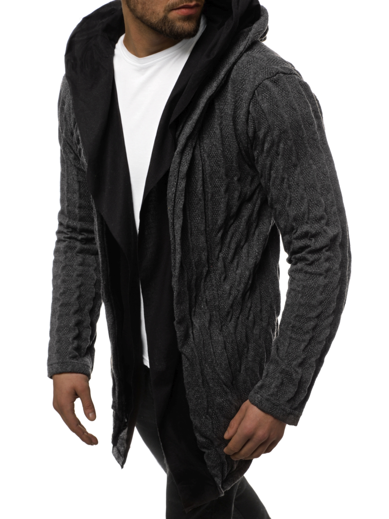 Moška jopa s kapuco grafitna OZONEE MACH/2138