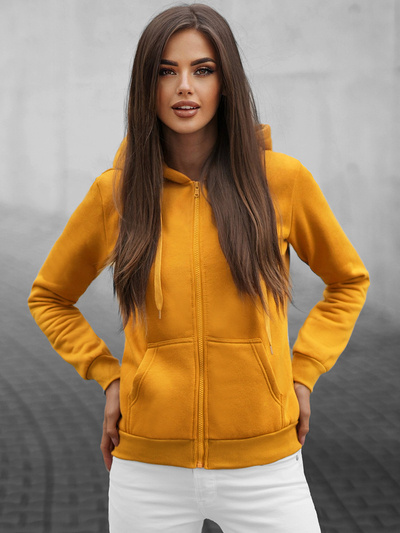 Ženska jopa z zadrgo in kapuco camel OZONEE JS/W03Z