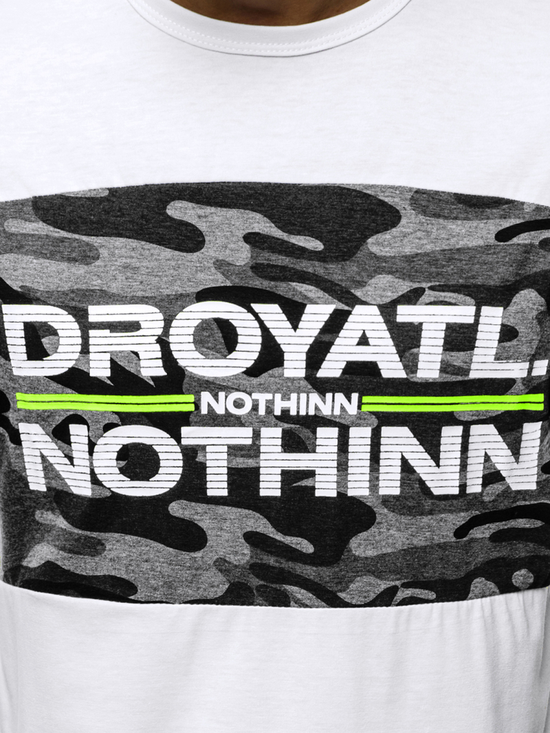 Moška majica bela OZONEE JS/SS10976Z