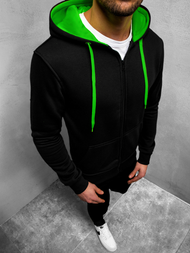 Moška jopa z zadrgo črno-zelena OZONEE JS/2013Z