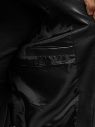 Moška usnjena jakna črna OZONEE JS/11Z8015