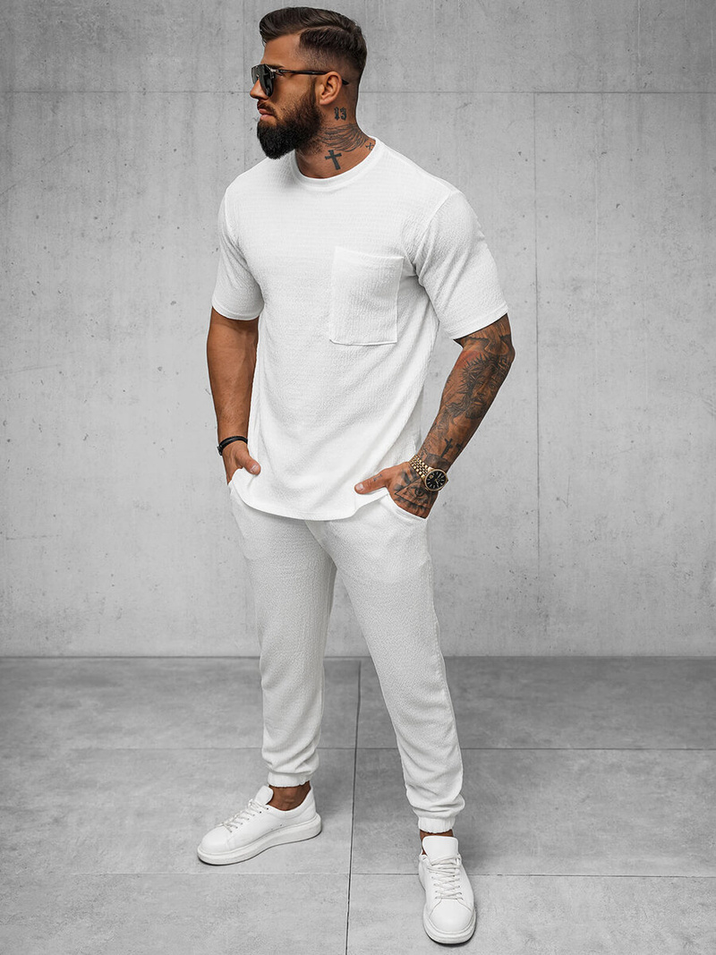 Moške športne hlače bele OZONEE O/K960SP