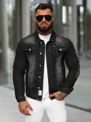 Moška jeans jakna črna OZONEE NB/MJ512N