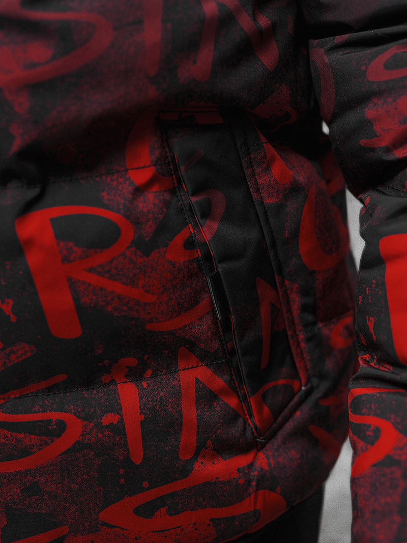 Moška zimska jakna črno-rdeča OZONEE JS/27M8102