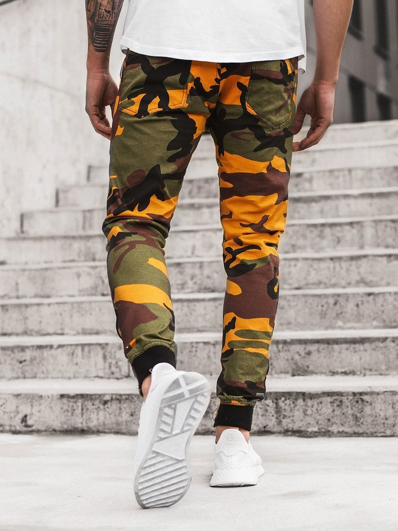 Moške hlače jogger rumene-kaki OZONEE A/1003