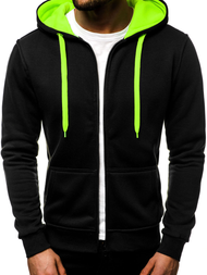 Moška jopa z zadrgo črno-akvamarin OZONEE JS/2013