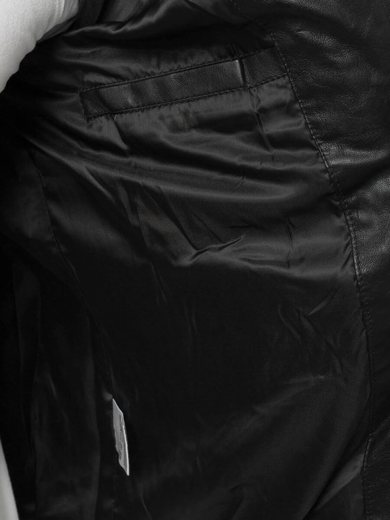 Moška usnjena jakna črna OZONEE YD/BF5916309Z