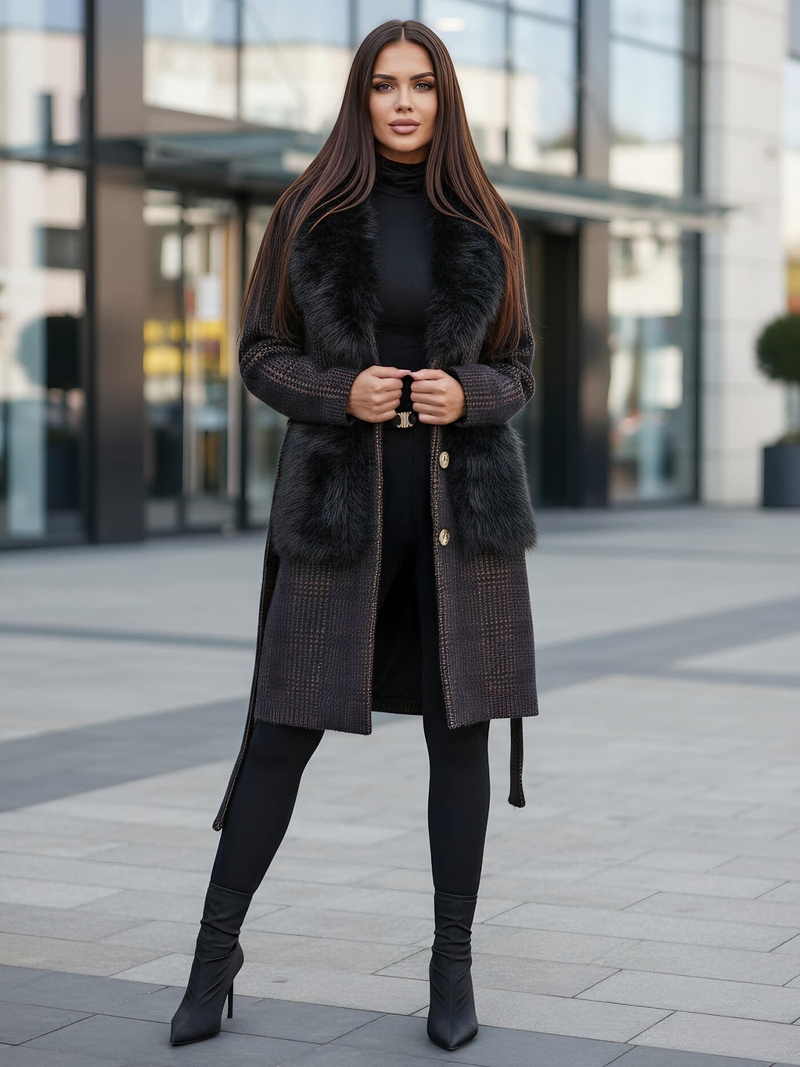 Ženski plašč črna OZONEE JS/53M5200/1Z