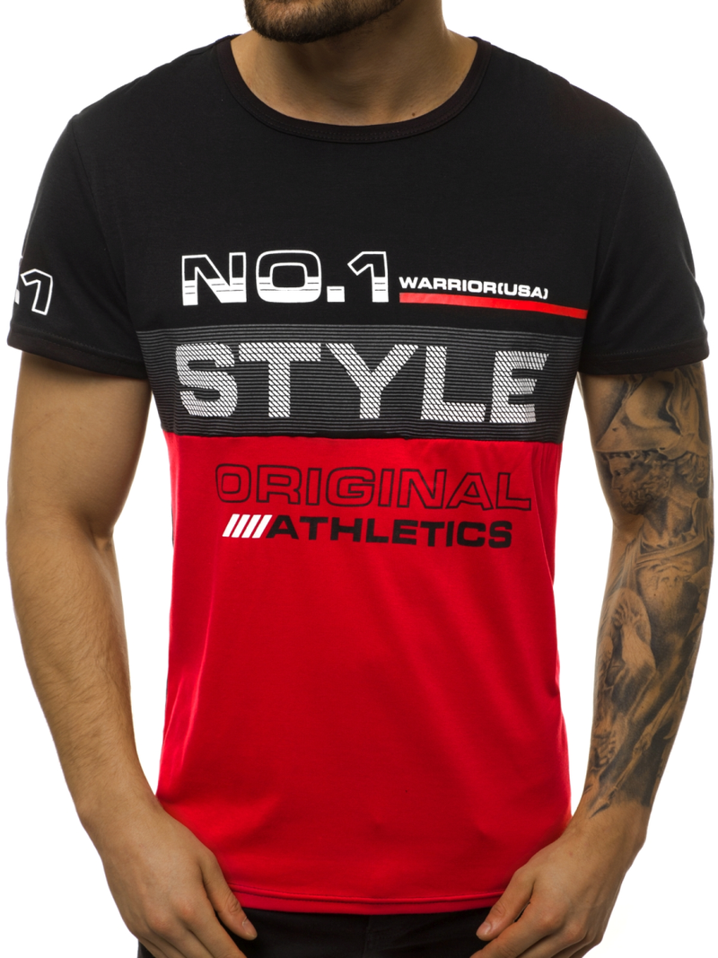 Moška majica črno-rdeča OZONEE JS/SS10900