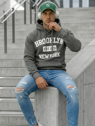 Moška jopa s kapuco grafitna OZONEE JS/8B1767/5Z