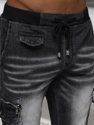 Moške kavbojke jogger črne OZONEE NB/MP0108N