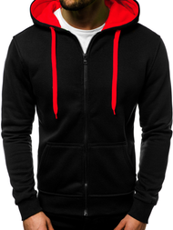 Moška jopa z zadrgo črno-rdeča OZONEE JS/2013