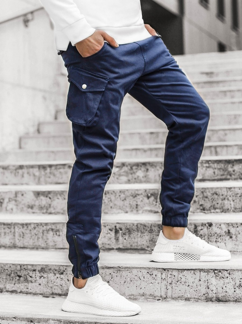 Moške hlače jogger mornarsko modre OZONEE A/705