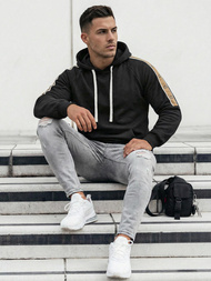 Moška jopa s kapuco črna OZONEE JS/8B1730/3Z