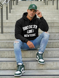 Moška jopa s kapuco črna OZONEE JS/8B1767/3Z